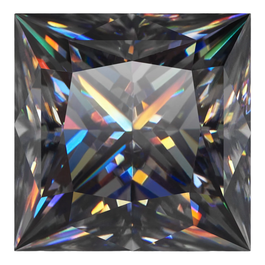 Grey Princess Cut Moissanites