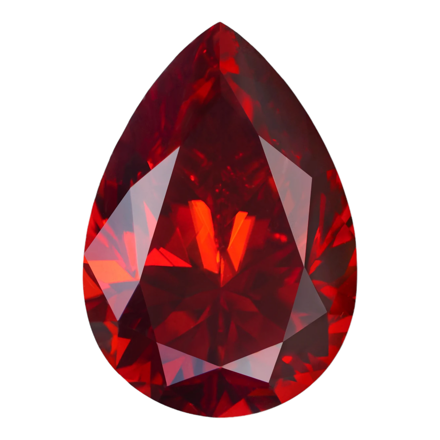 Pigeon Blood Red Pear Cut Moissanites