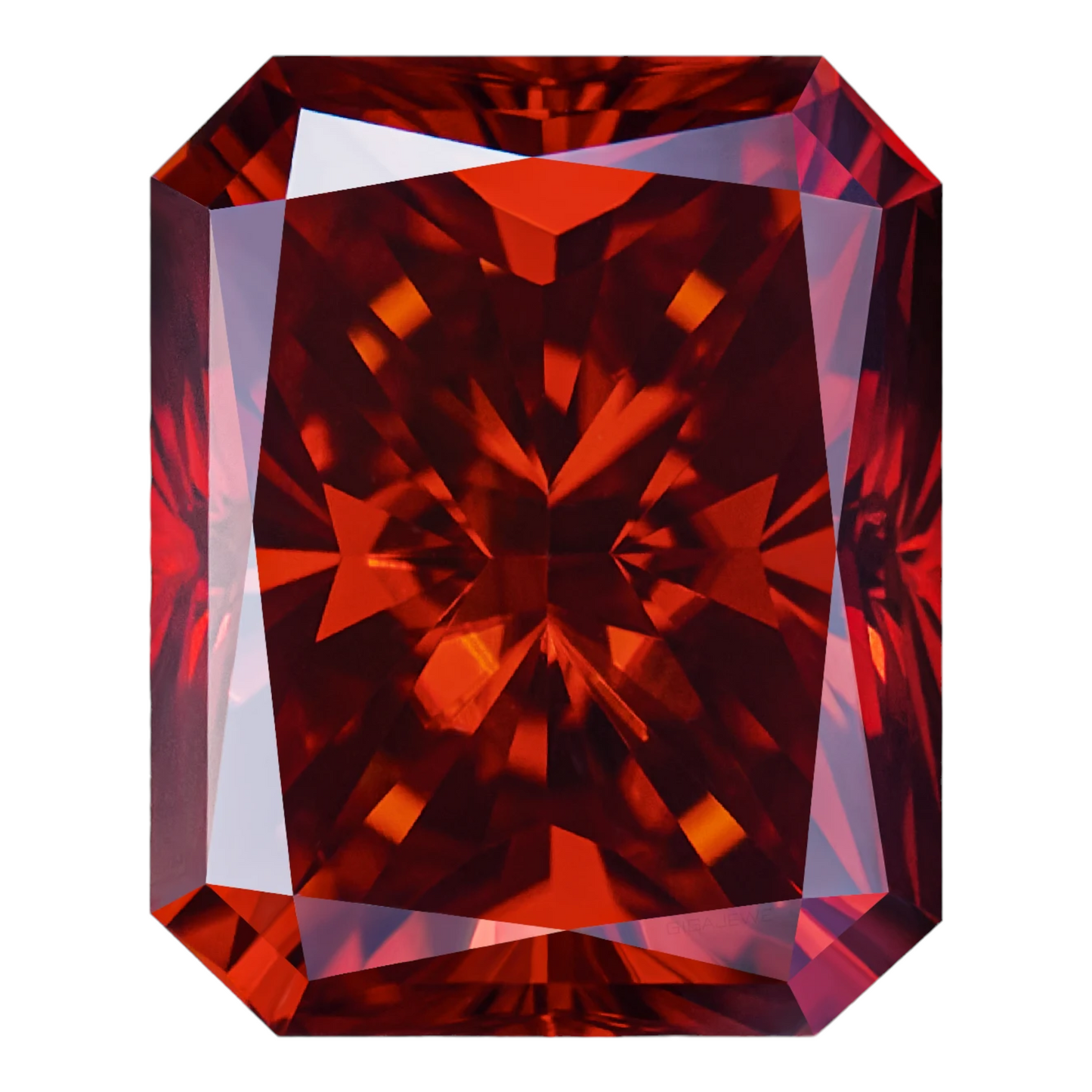 Pigeon Blood Red Radiant Cut Moissanites