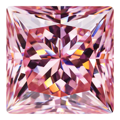 Soft Pink Princess Cut Moissanites