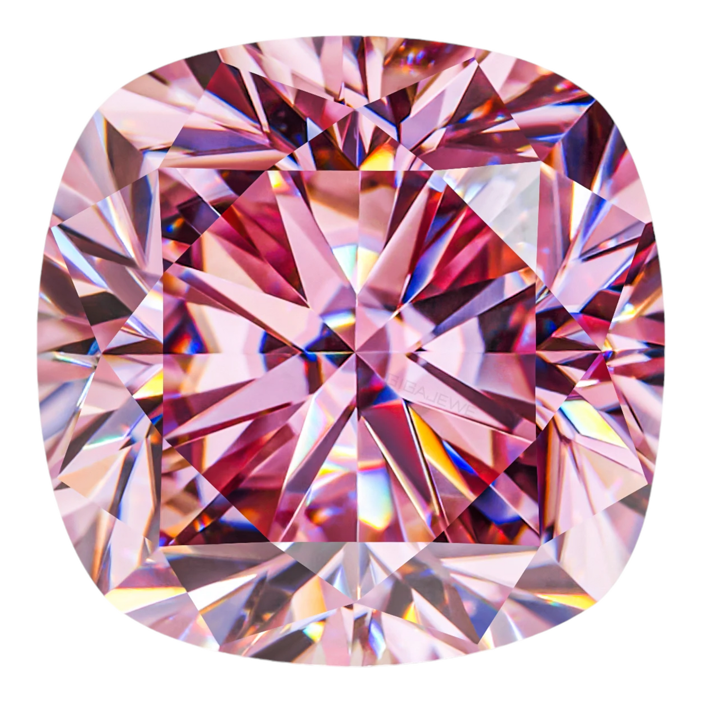 Soft Pink Cushion Cut Moissanites