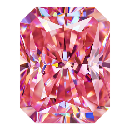 Soft Pink Radiant Cut Moissanites