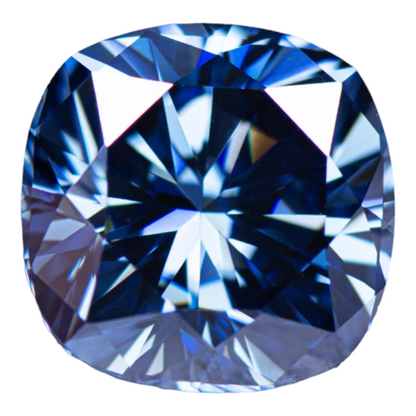 Royal Blue Cushion Cut Moissanites