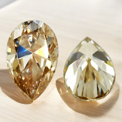 Champagne Pear Cut Moissanites