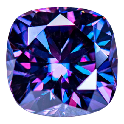 Imperial Purple Cushion Cut Moissanites