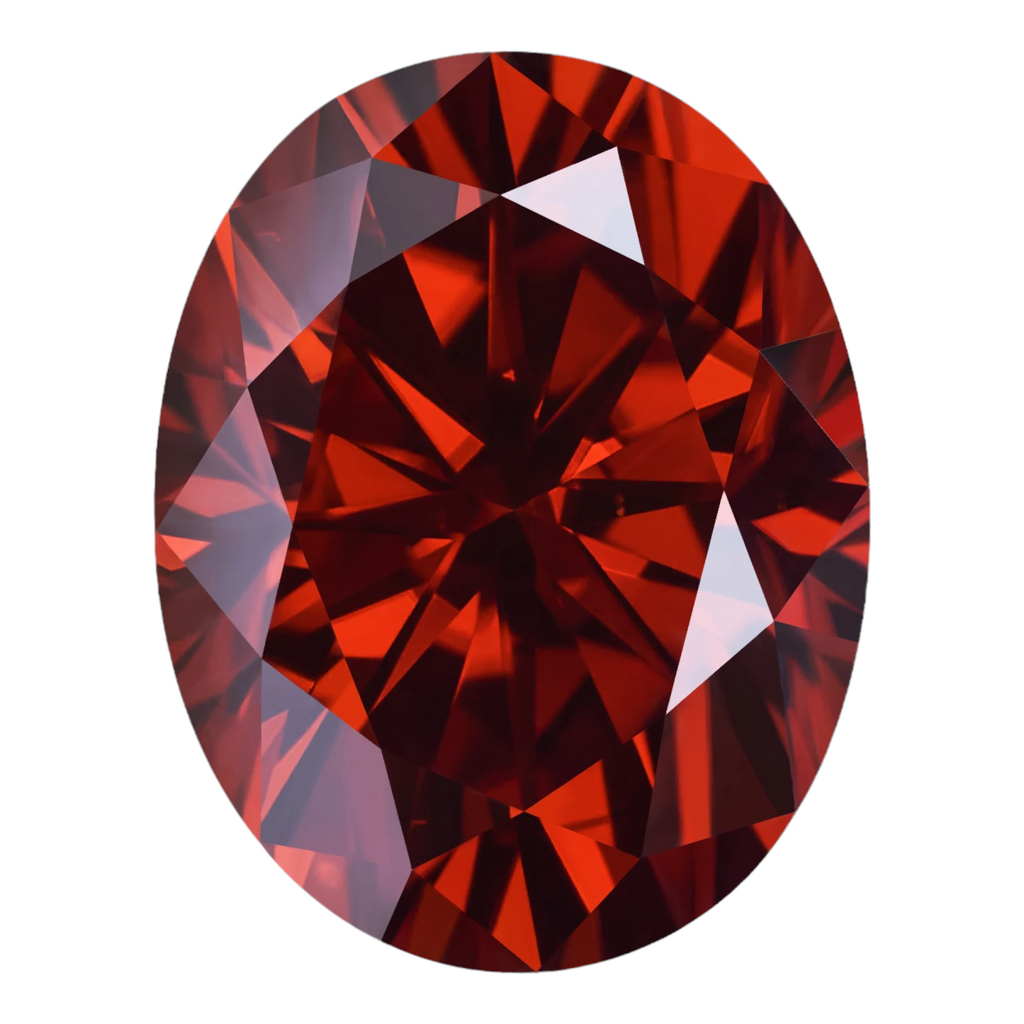 Pigeon Blood Red Oval Cut Moissanites