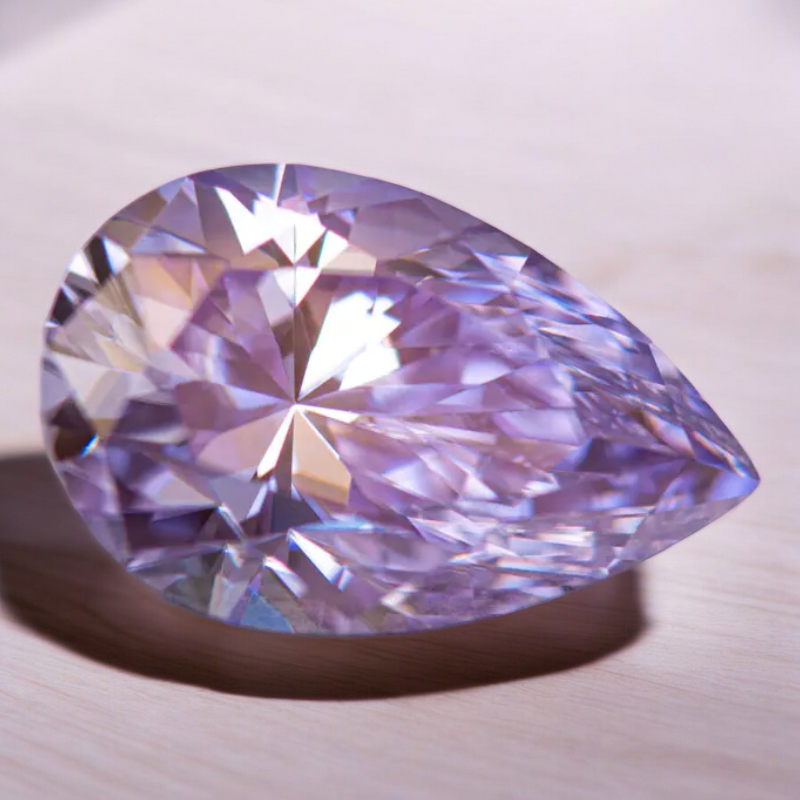 Lavender Pear Cut Moissanites