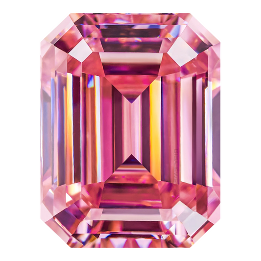 Soft Pink Emerald Cut Moissanites