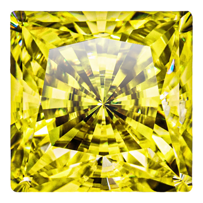 Vivid Canary Yellow Princess Cut Moissanites