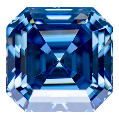 Royal Blue Asscher Cut Moissanites