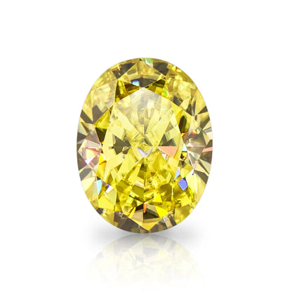 Vivid Canary Yellow Oval Cut Moissanites