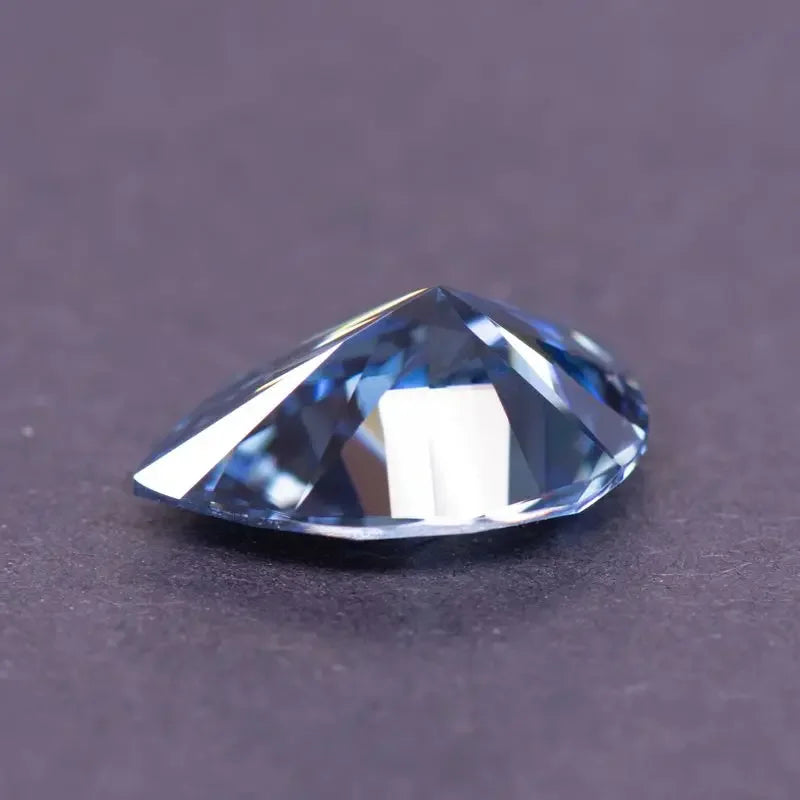 Royal Blue Pear Cut Moissanites