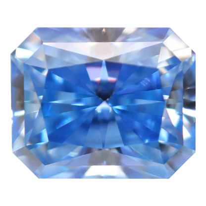 Cornflower Blue Radiant Cut Moissanites