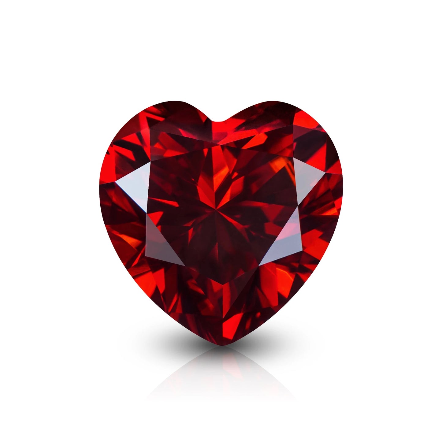 Pigeon Blood Red Heart Cut Moissanites