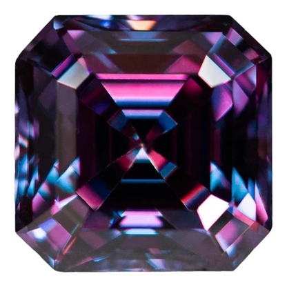 Imperial Purple Asscher Cut Moissanites