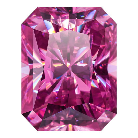 Vivid Pink Radiant Cut Moissanites