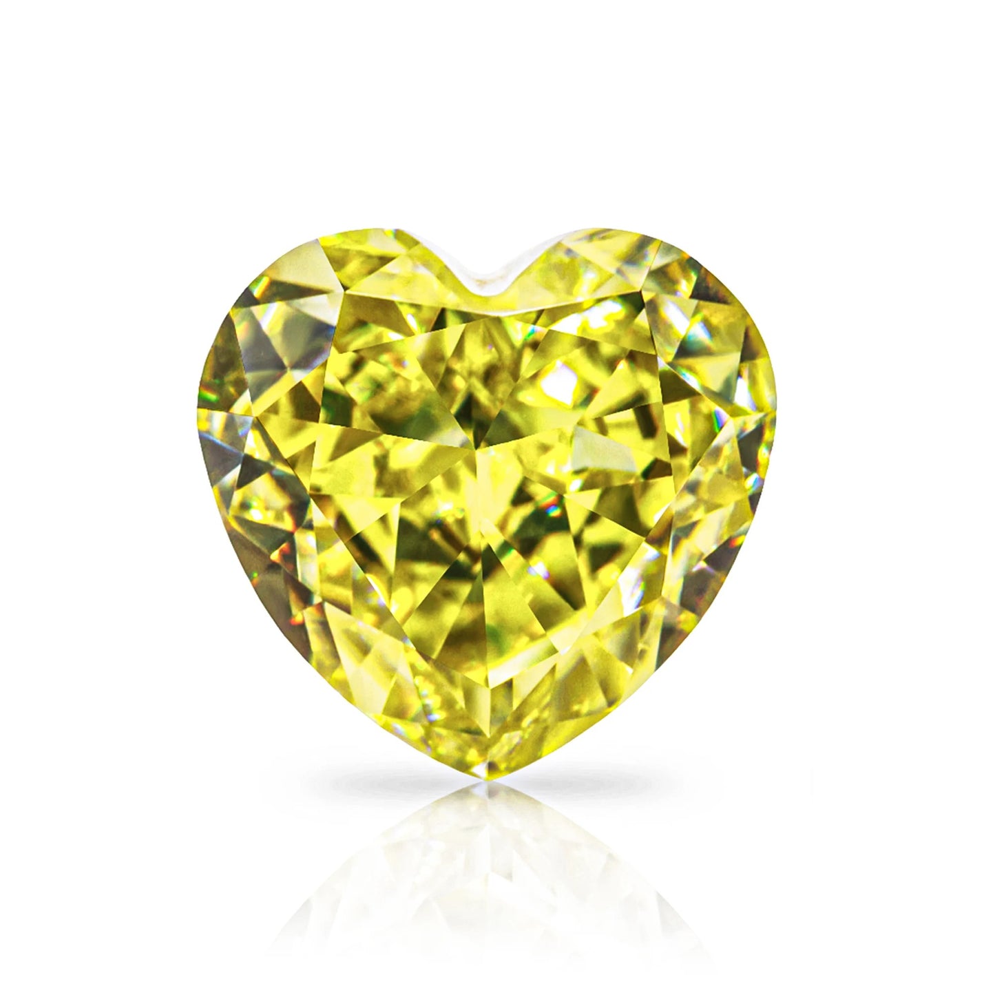 Vivid Canary Yellow Heart Cut Moissanites