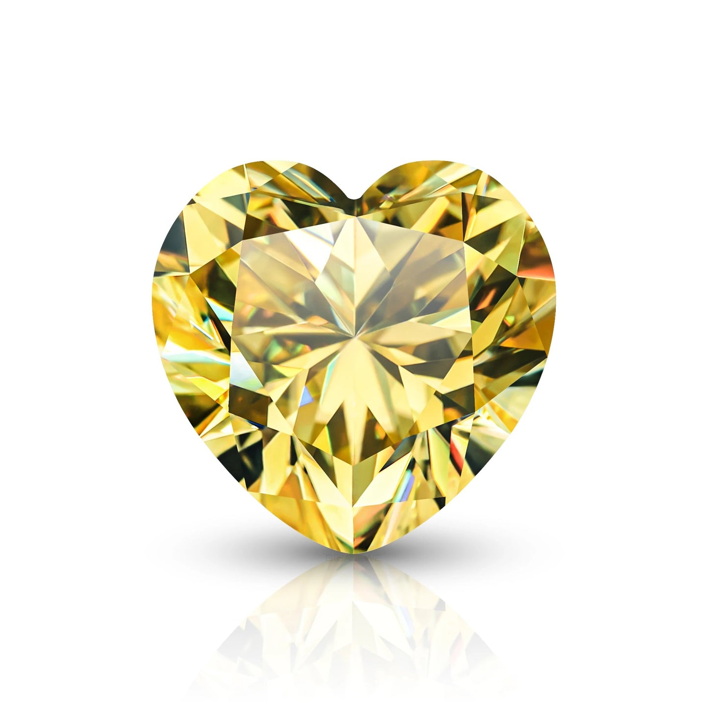 Sun Yellow Heart Cut Moissanites