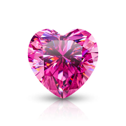 Vivid Pink Heart Cut Moissanites