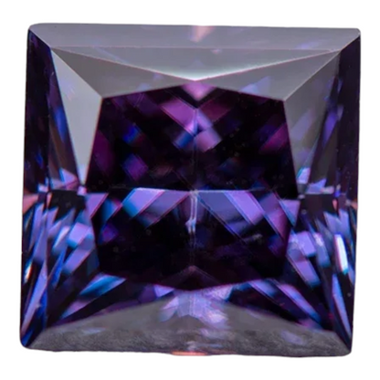 Imperial Purple Princess Cut Moissanites