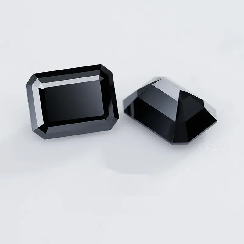 Black Emerald Cut Moissanites