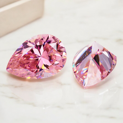 Soft Pink Pear Cut Moissanites