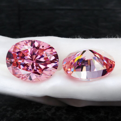 Soft Pink Oval Cut Moissanites