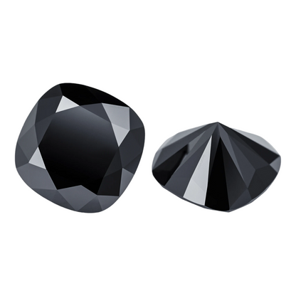 Black Cushion Cut Moissanites