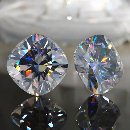 Grey Cushion Cut Moissanites