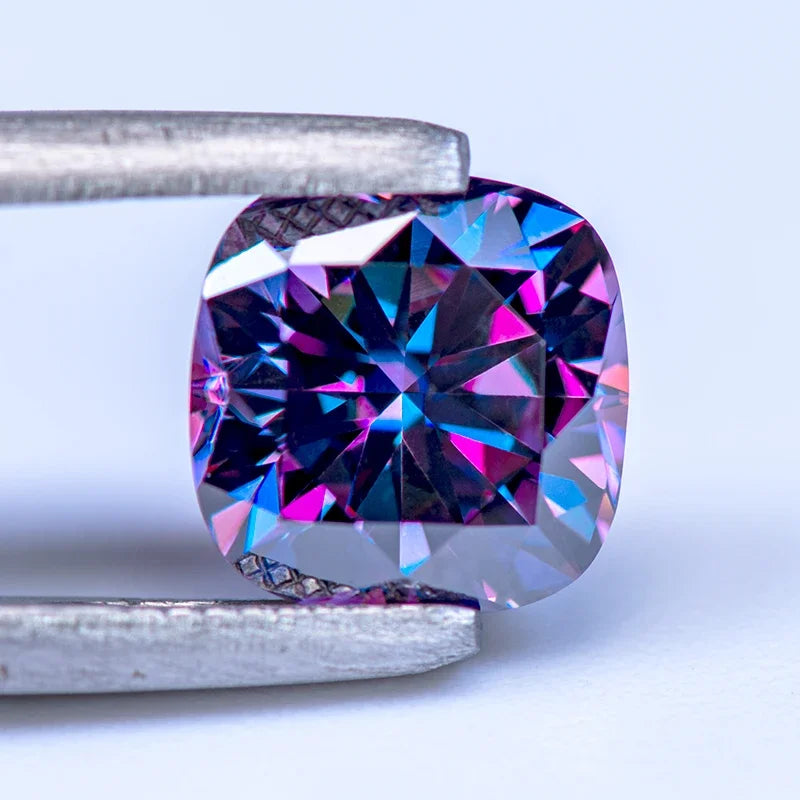 Imperial Purple Cushion Cut Moissanites