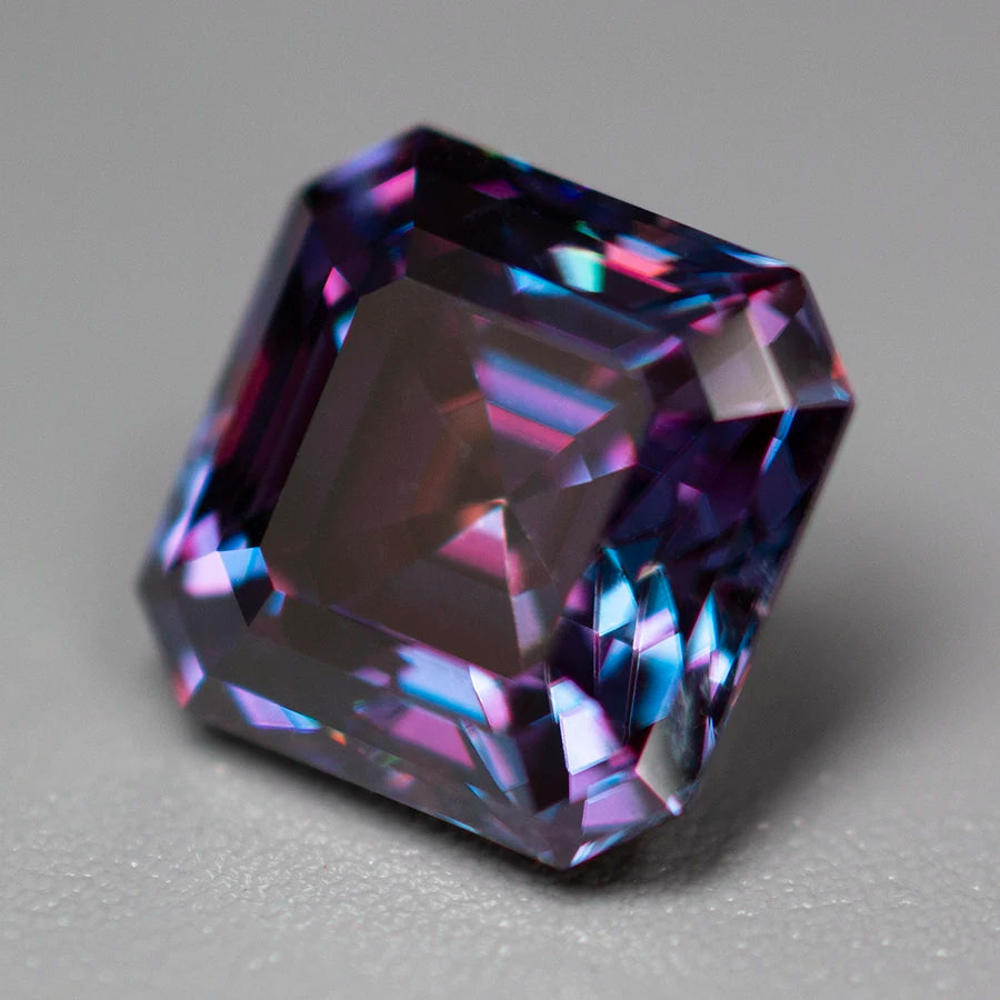 Imperial Purple Asscher Cut Moissanites