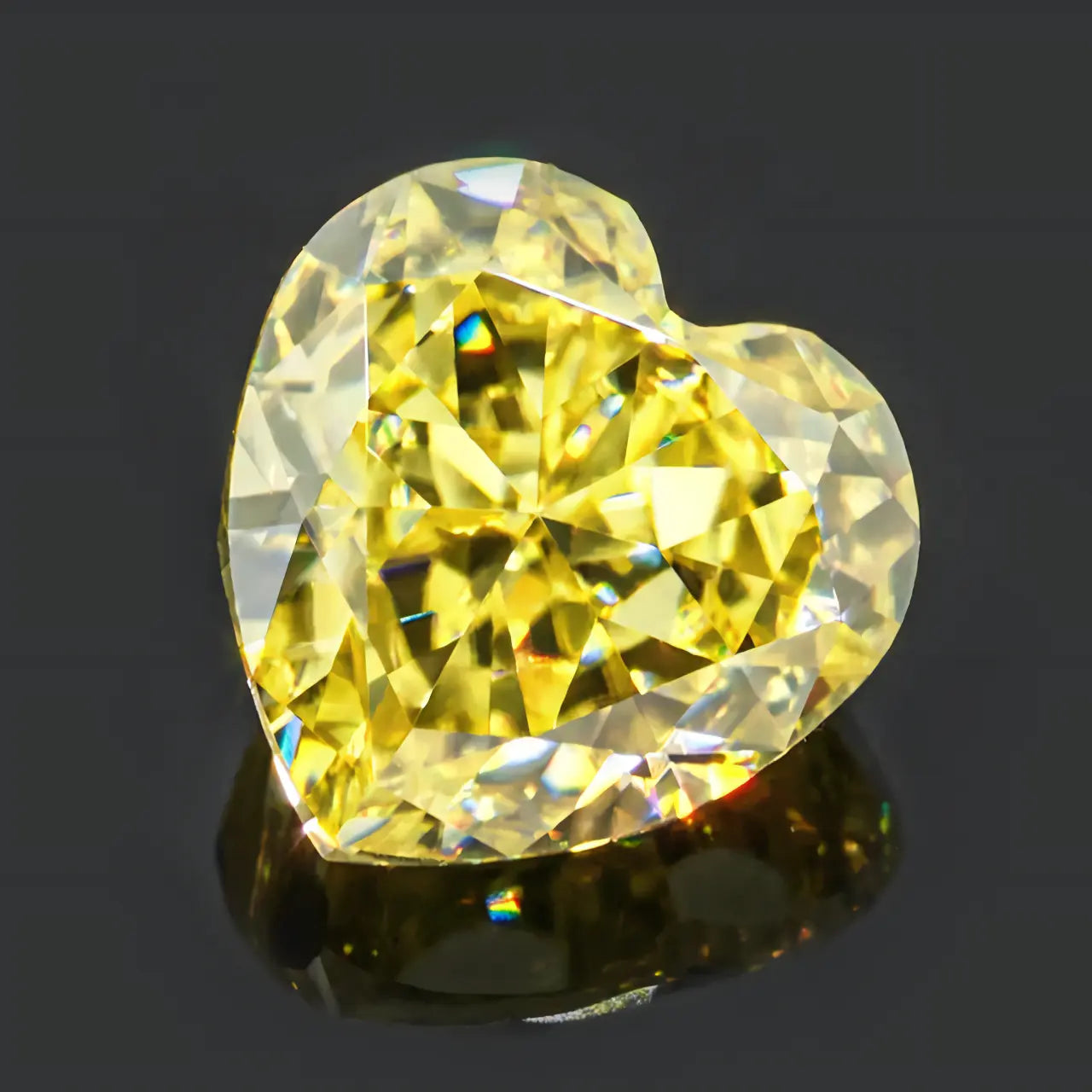 Vivid Canary Yellow Heart Cut Moissanites