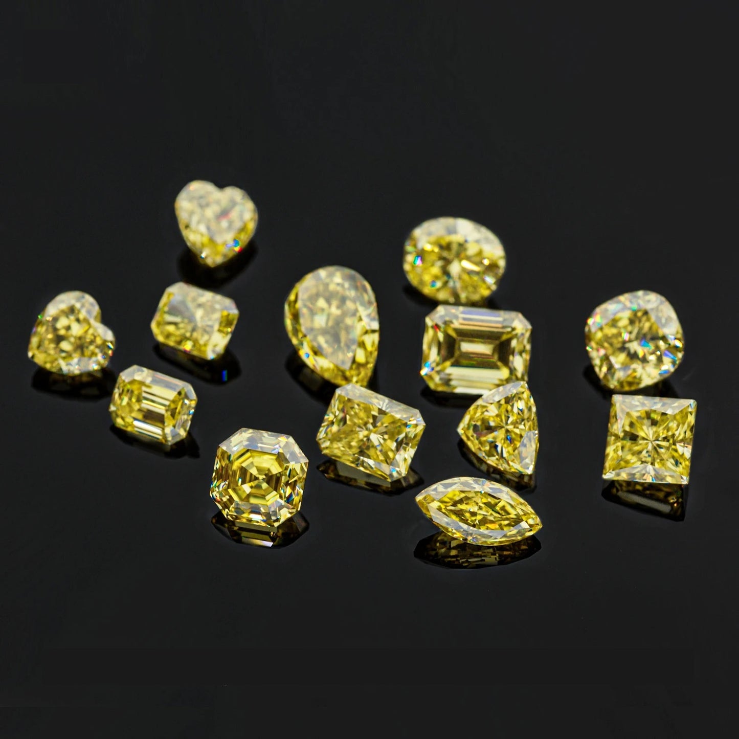 Vivid Canary Yellow Pear Cut Moissanites