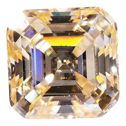 Champagne Asscher Cut Moissanites