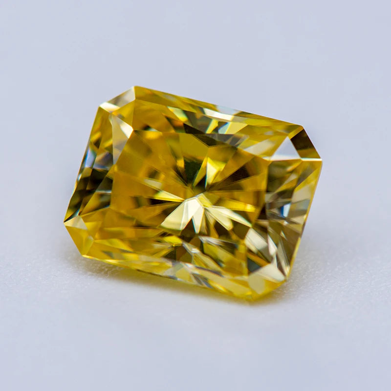 Sun Yellow Radiant Cut Moissanites