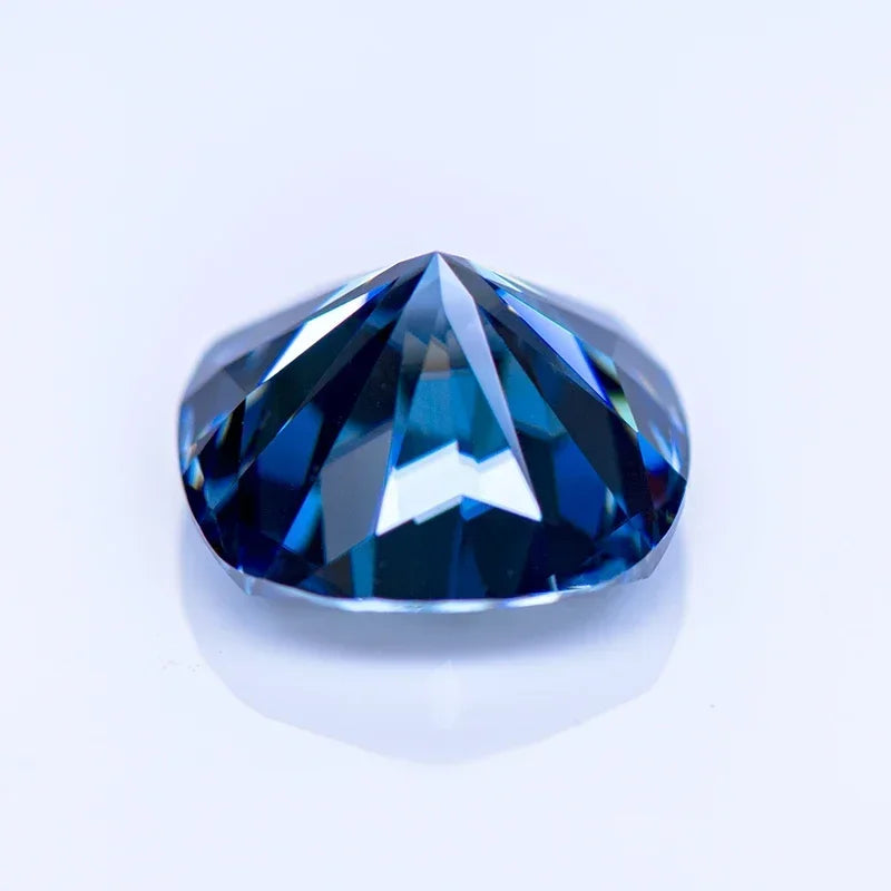 Royal Blue Cushion Cut Moissanites