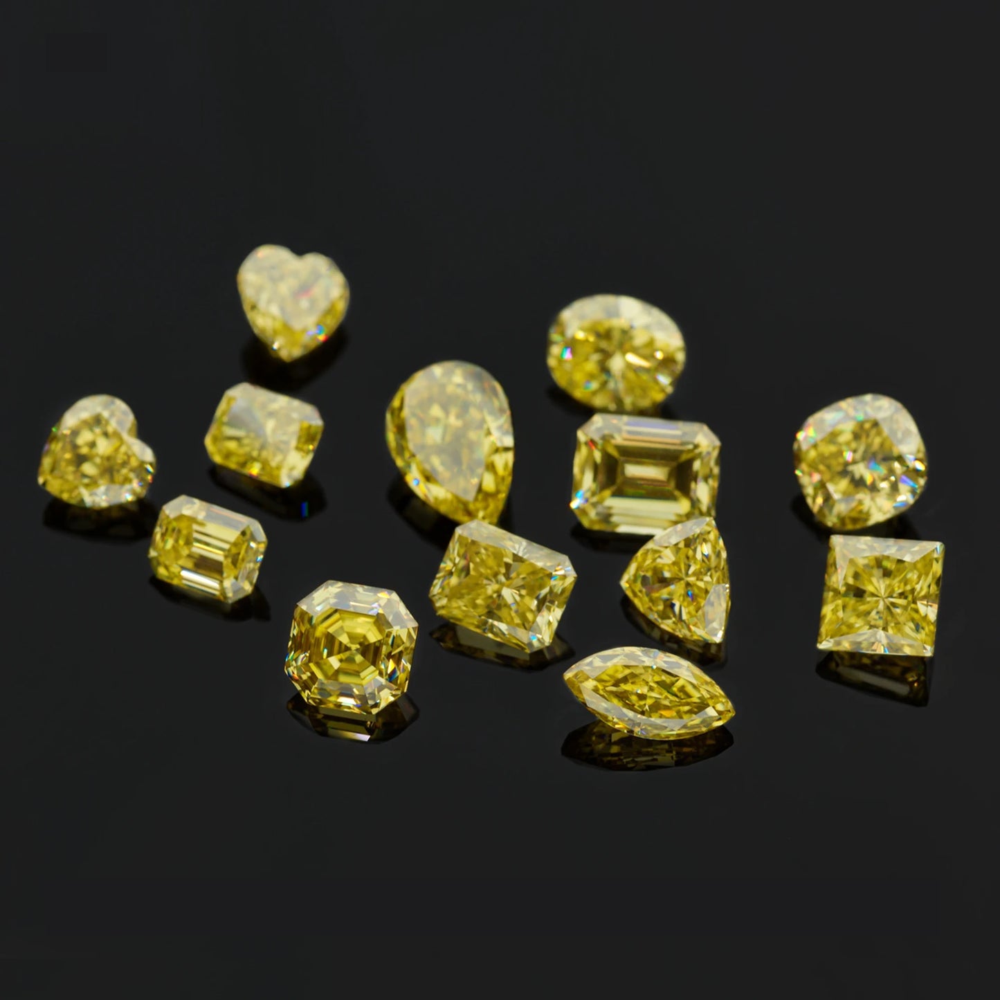 Vivid Canary Yellow Oval Cut Moissanites