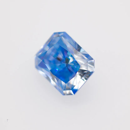 Cornflower Blue Radiant Cut Moissanites