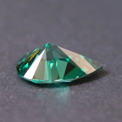 Emerald Green Pear Cut Moissanites