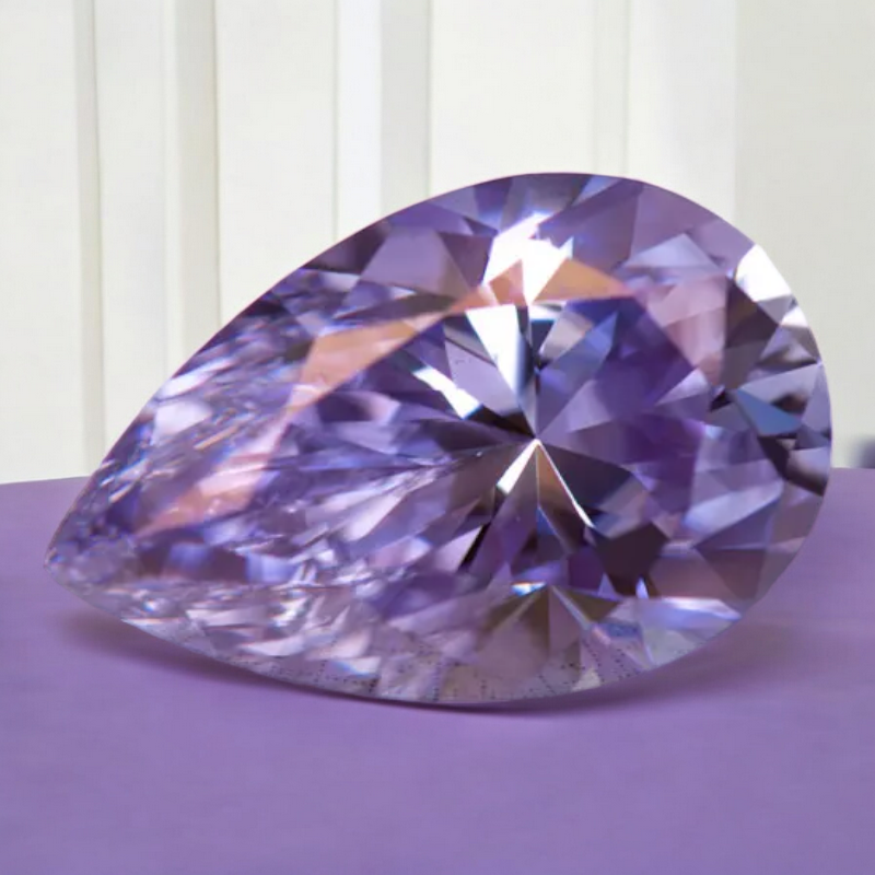 Lavender Pear Cut Moissanites