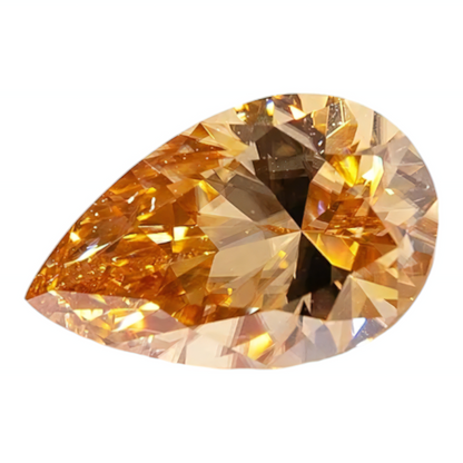 Vivid Champagne Pear Cut Moissanites