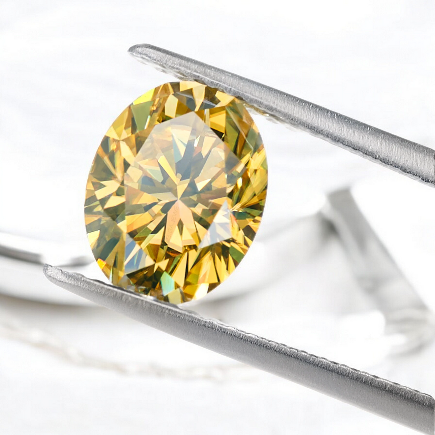 Sun Yellow Oval Cut Moissanites