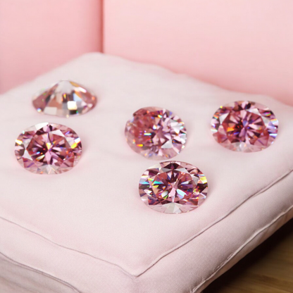 Soft Pink Oval Cut Moissanites