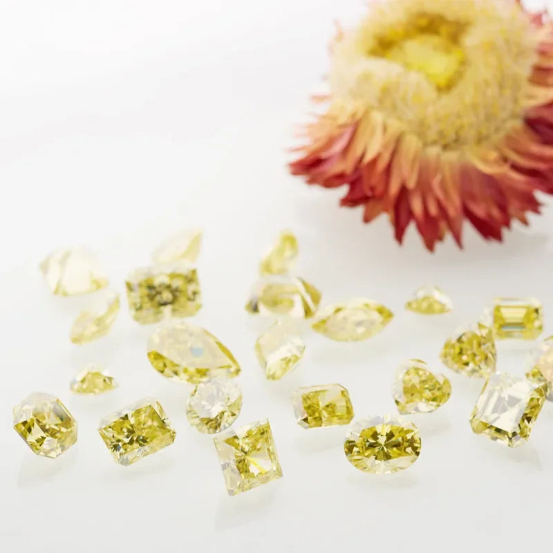 Vivid Canary Yellow Emerald Cut Moissanites