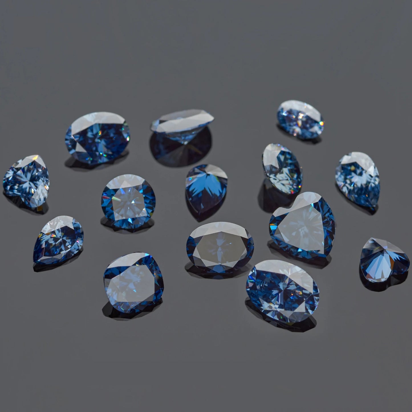 Royal Blue Princess Cut Moissanites