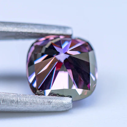 Imperial Purple Cushion Cut Moissanites