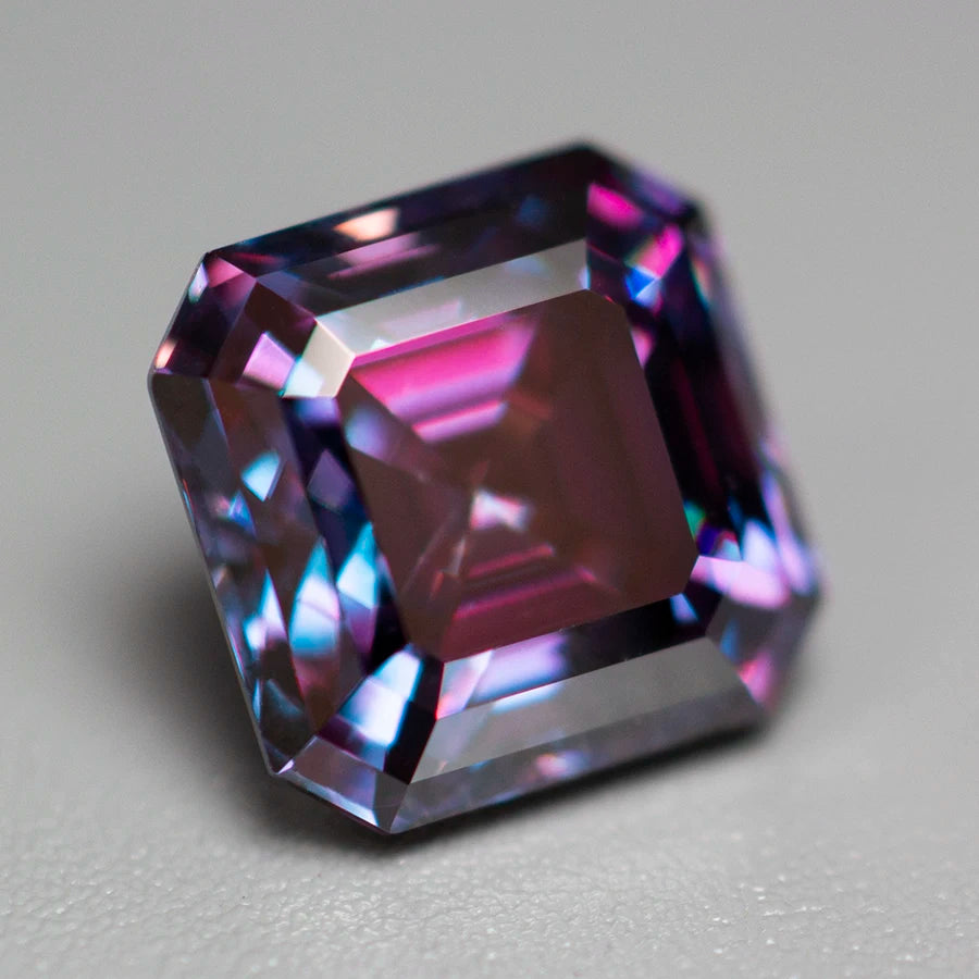 Imperial Purple Asscher Cut Moissanites