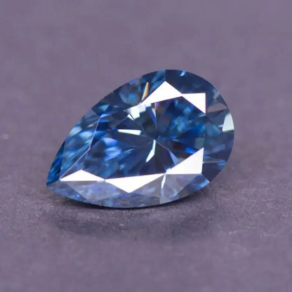 Royal Blue Pear Cut Moissanites