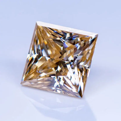 Champagne Princess Cut Moissanites