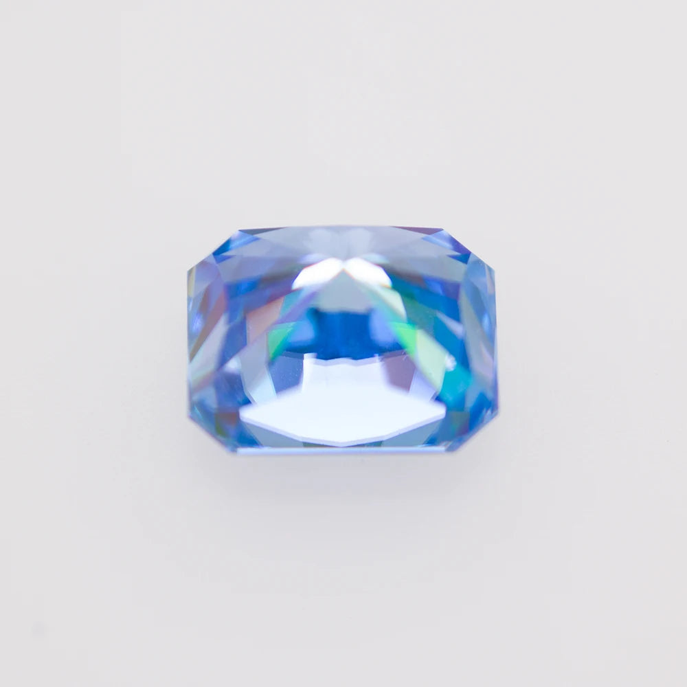 Cornflower Blue Radiant Cut Moissanites